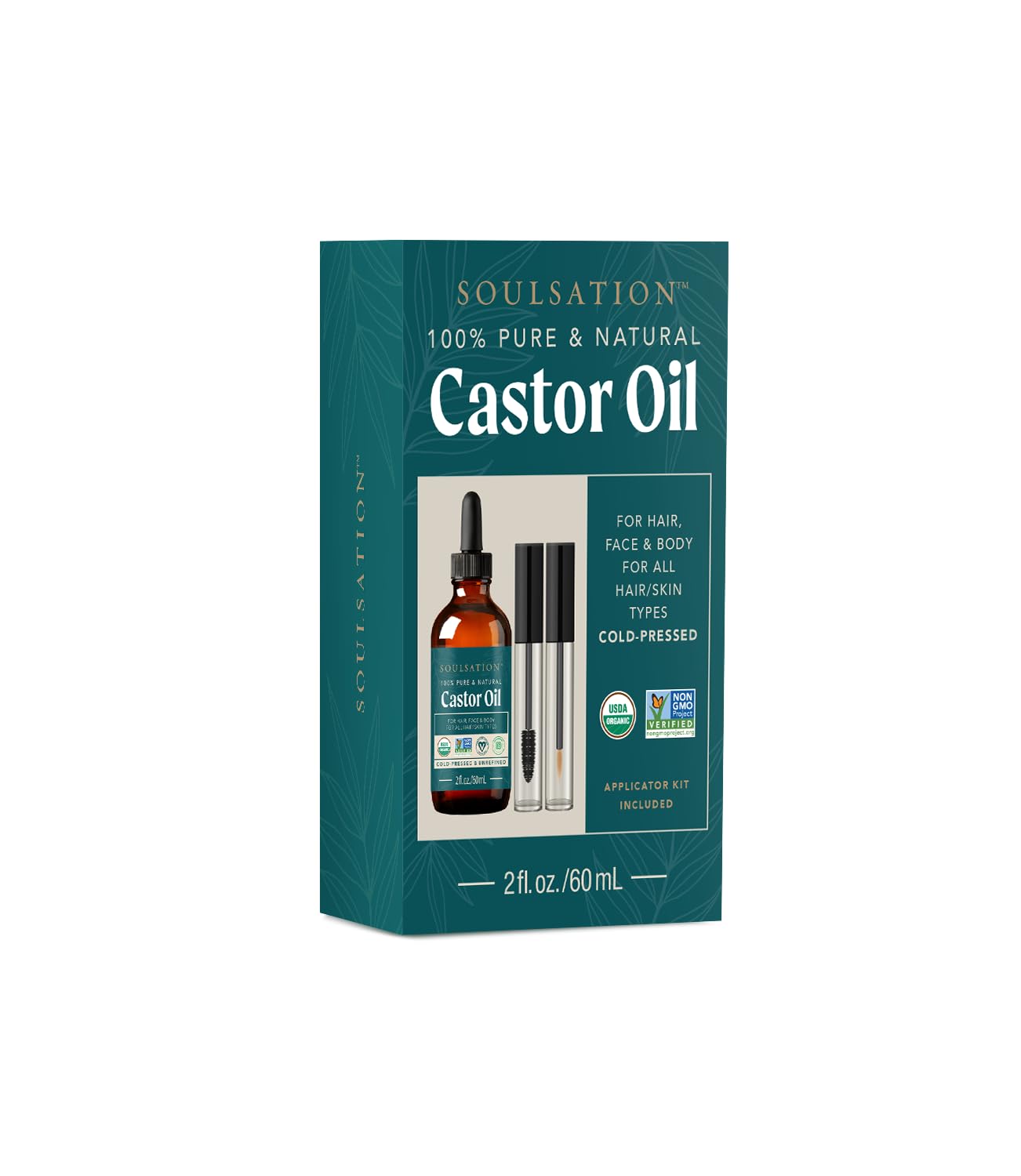 SOULSATION aceite de castor orgánico para cejas, mejora la hidratación y densidad.