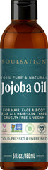 SOULSATION Aceite de jojoba puro en botella, hidratación suave para piel.