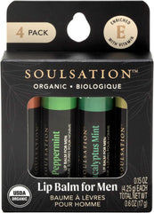 SOULSATION bálsamo labial set para hombres, uso diario y sabores variados.