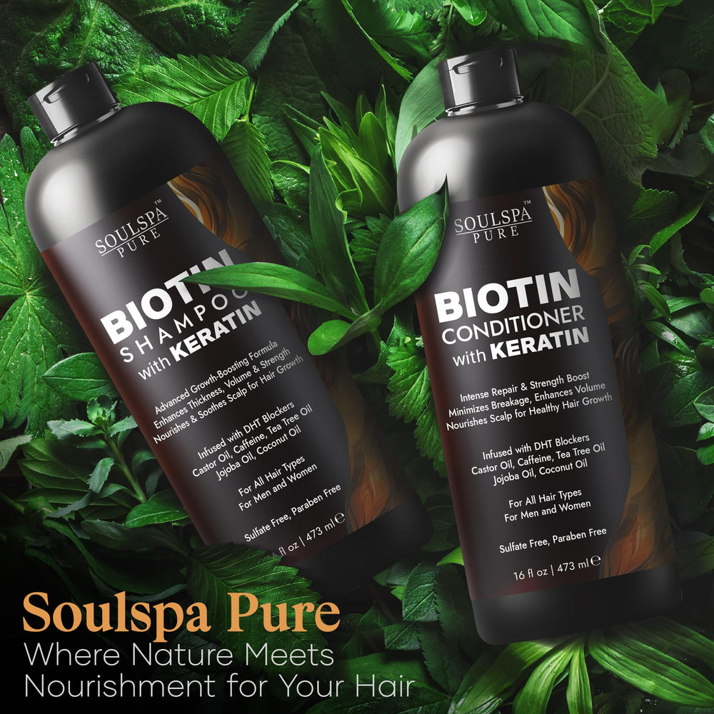 SoulSpa Pure Product collection mockup presents premium anti-thinning routine