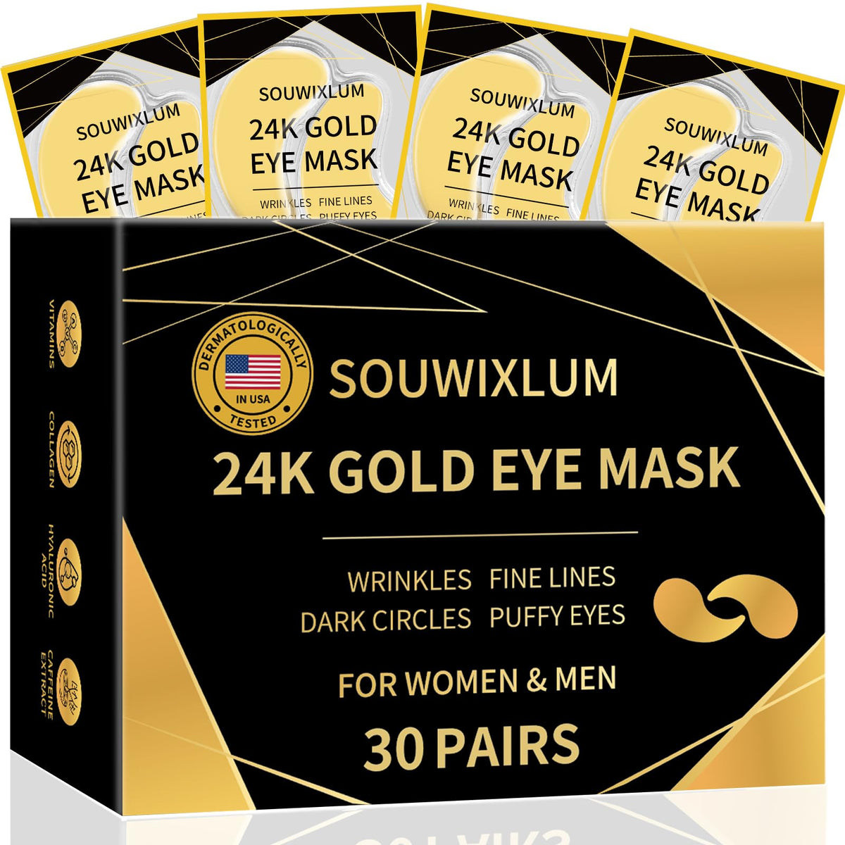 Souwixlum under-eye patches for puffy eyes hydrate and soothe the under-eye area.