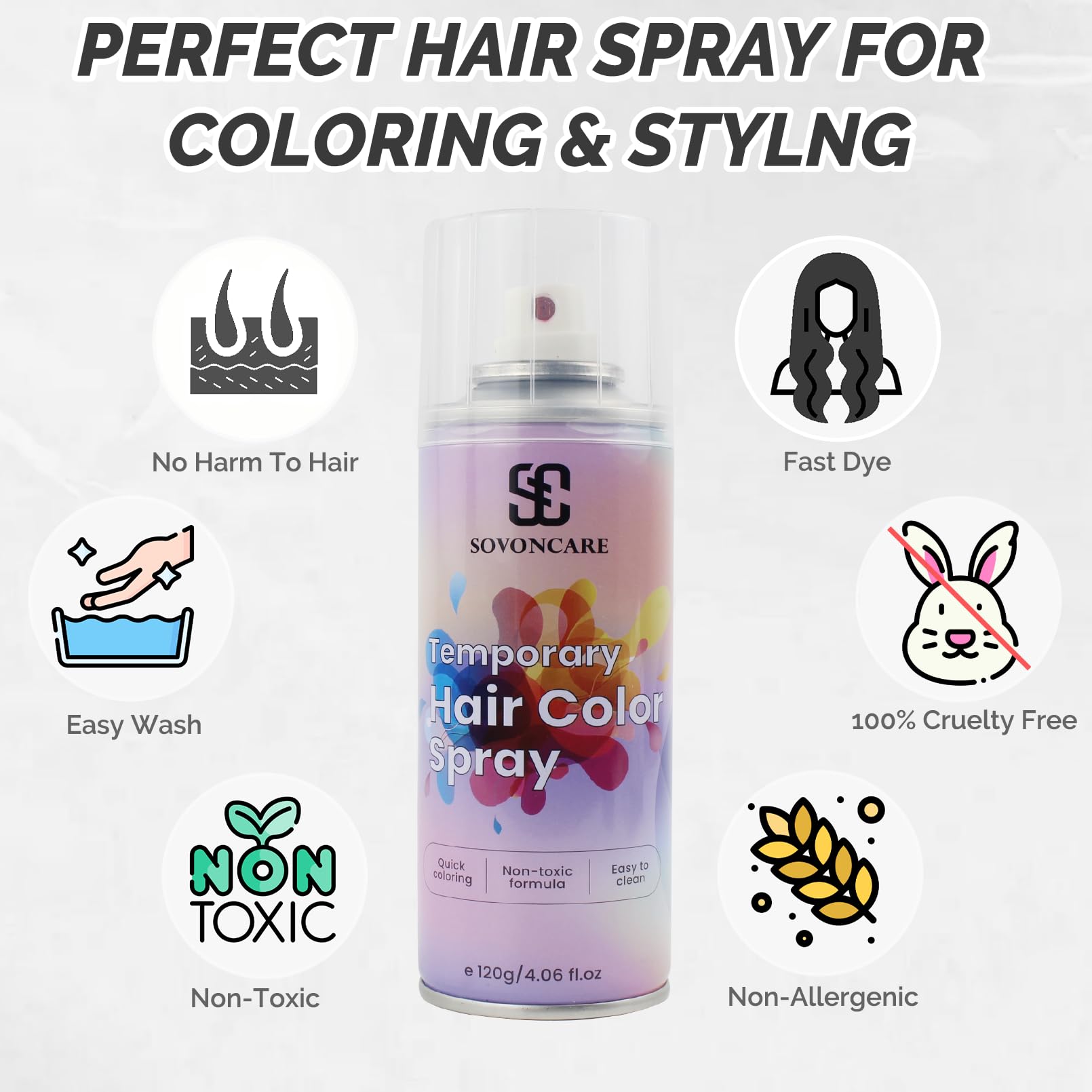 Close-up of color dispersion on hair for natural-looking tint.