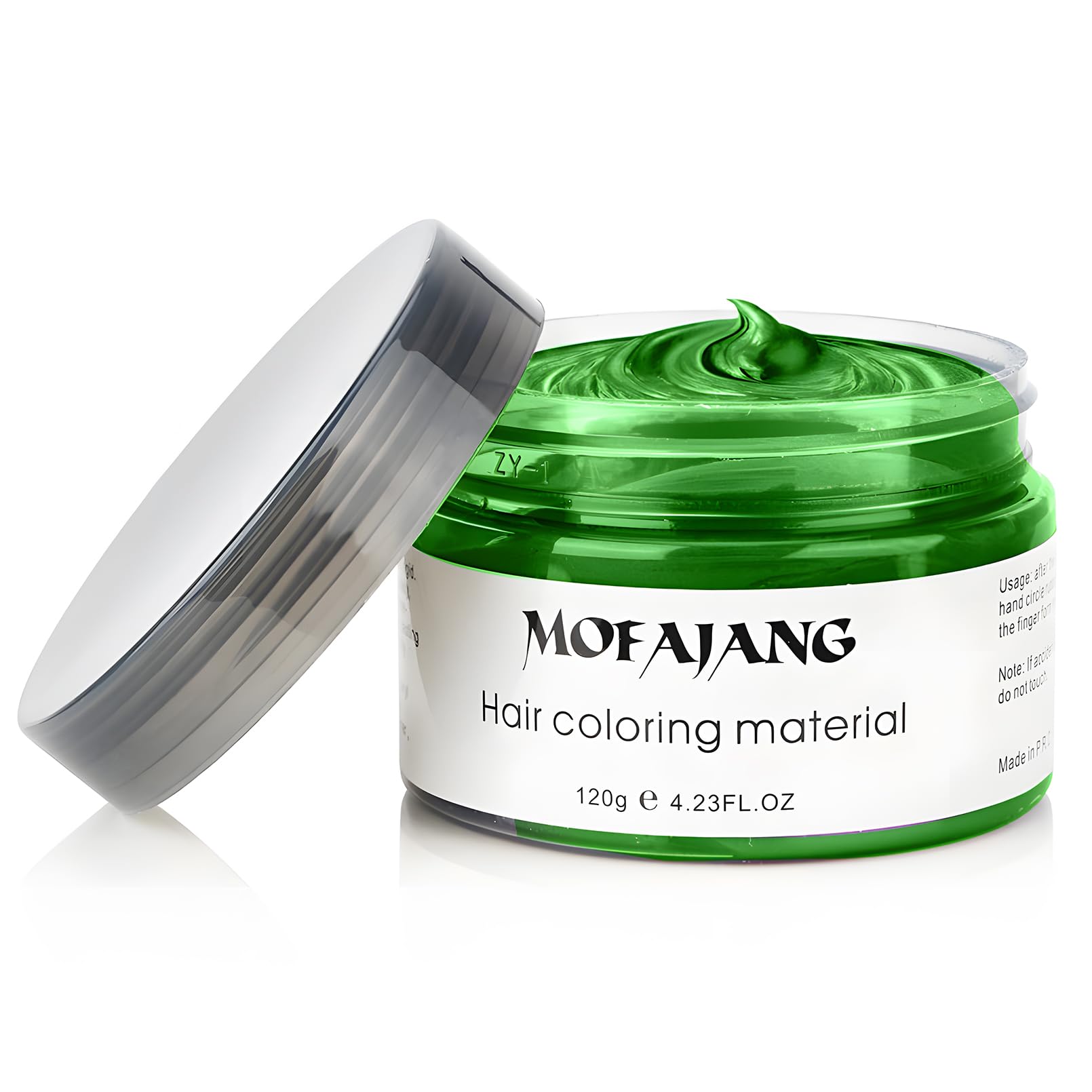 SOVONCARE Green Temporary Hair Color Wax jar close-up shows natural ingredients for gentle color