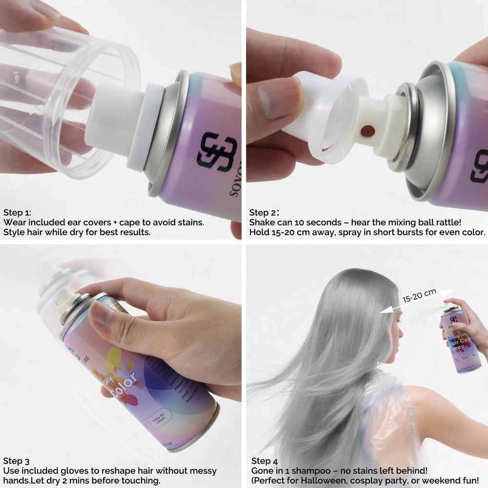 Washable formula easily rinses out after a night of color fun.