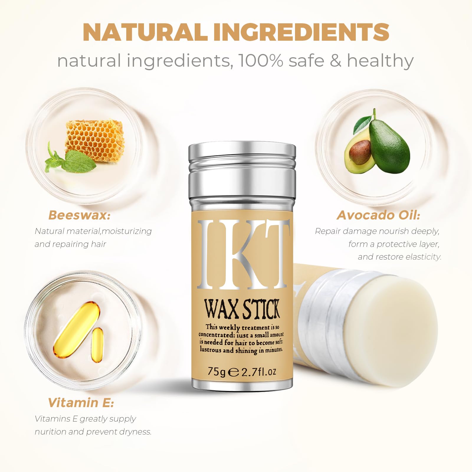 SOVONCARE formula with beeswax, avocado, and vitamin E nourishes hair while styling.