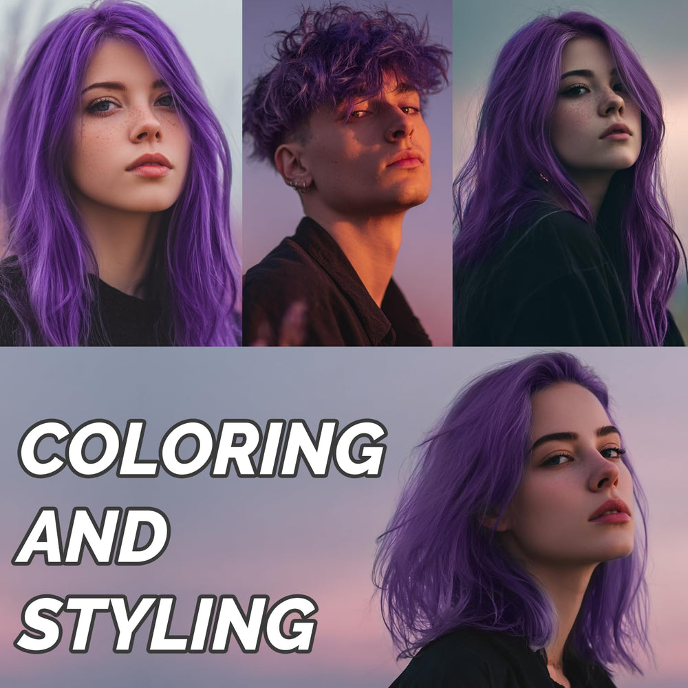 SOVONCARE purple temporary hair color wax applying on hair highlights easy styling