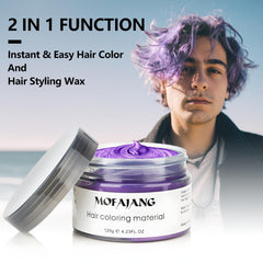 SOVONCARE purple hair color wax finished look for bold event-ready style