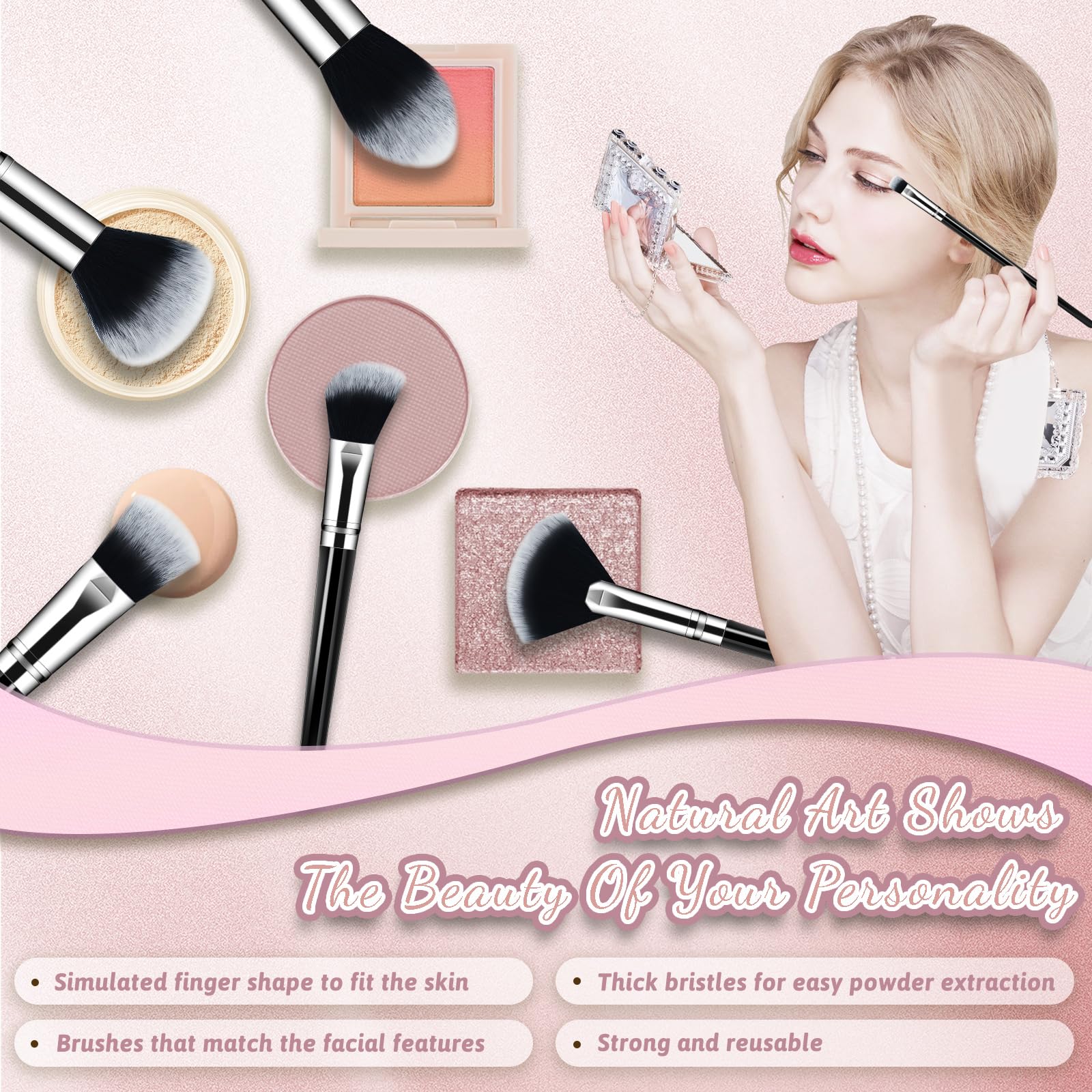 SOYOK ergonomic handle closeup demonstrates comfortable grip during makeup application
