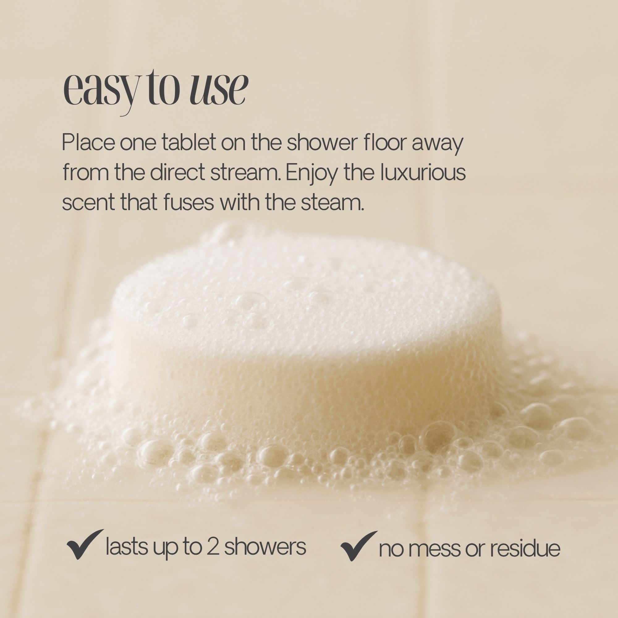 Spa For One Get Grounded shower steamer with bergamot and cedarwood for balance.