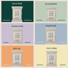 Spa For One Rise and Shine shower steamer scenting grapefruit and rosemary for morning mood.