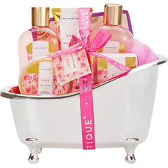 Spa Luxetique cesto regalo rosa en casa para relajación diaria
