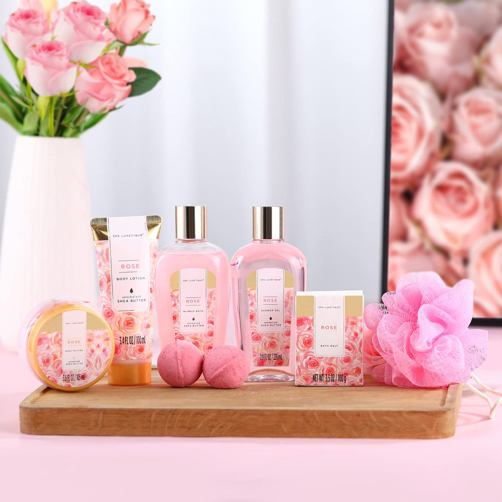 Spa Luxetique conjunto rosa spa con bombas de baño para relajación en casa