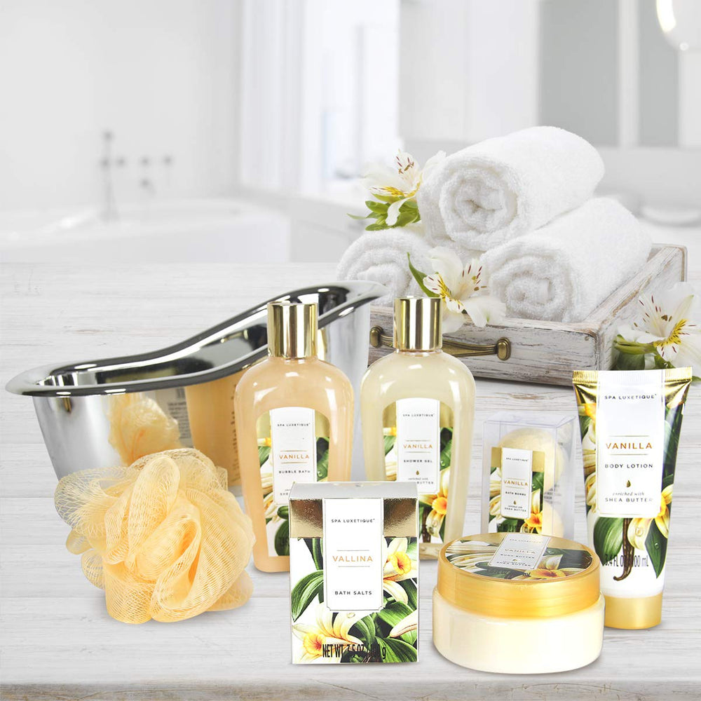 Spa Luxetique cute bathtub storage organizer in a bathroom