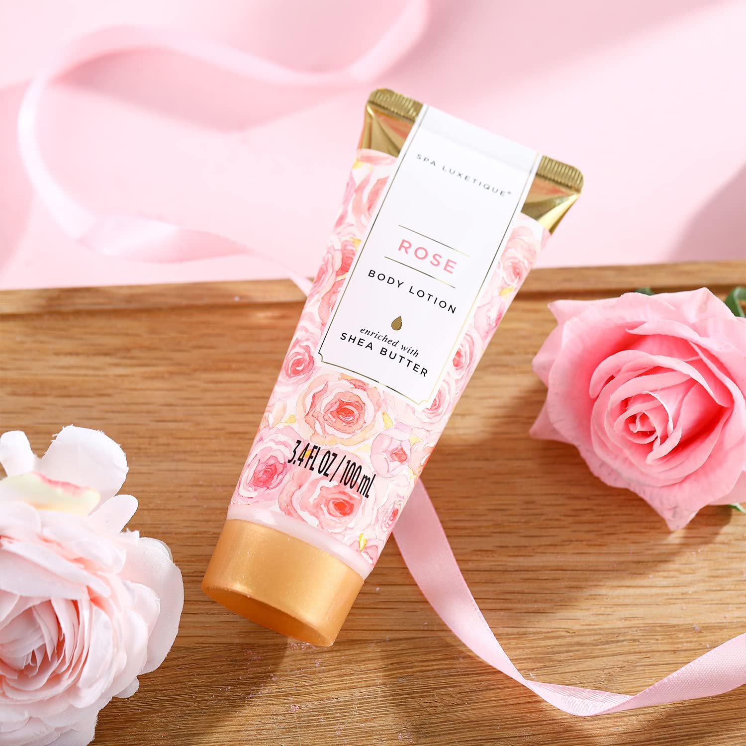 Spa Luxetique loción corporal rosa spa para hidratación diaria