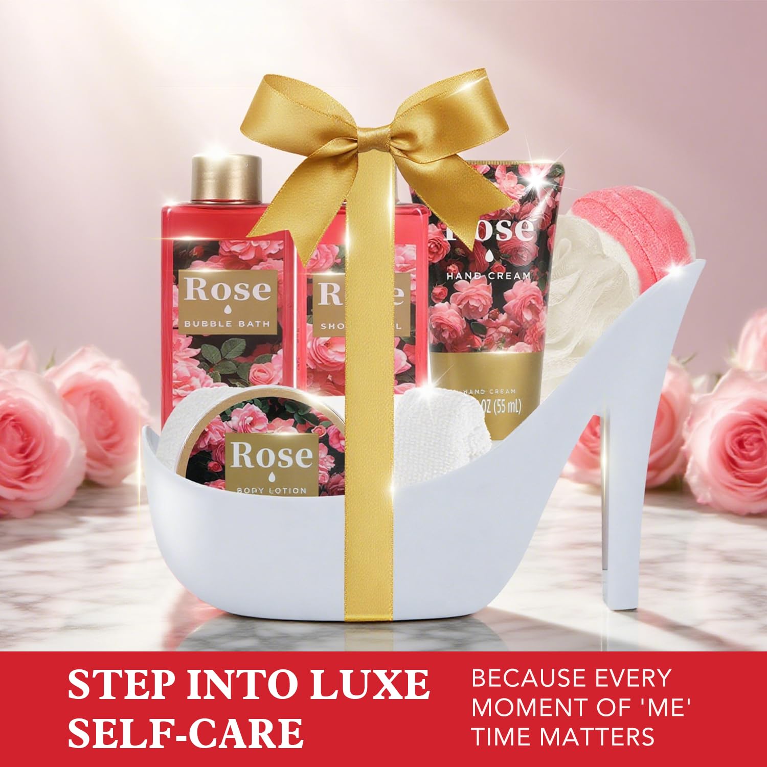Spa Luxetique romantic gift set ideal for Valentine's Day or anniversaries.