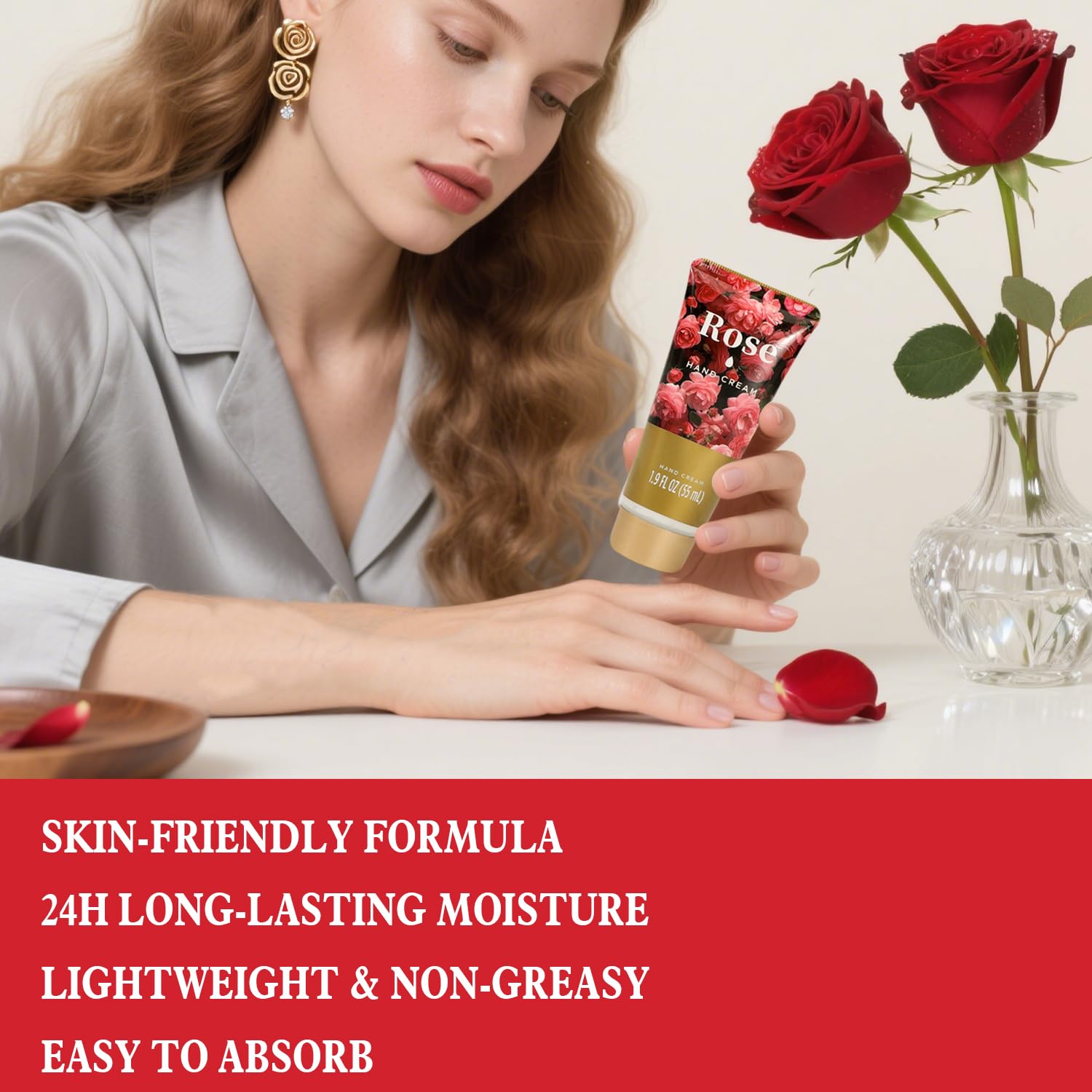 Spa Luxetique rose-gold container keeps contents organized and gift-ready.