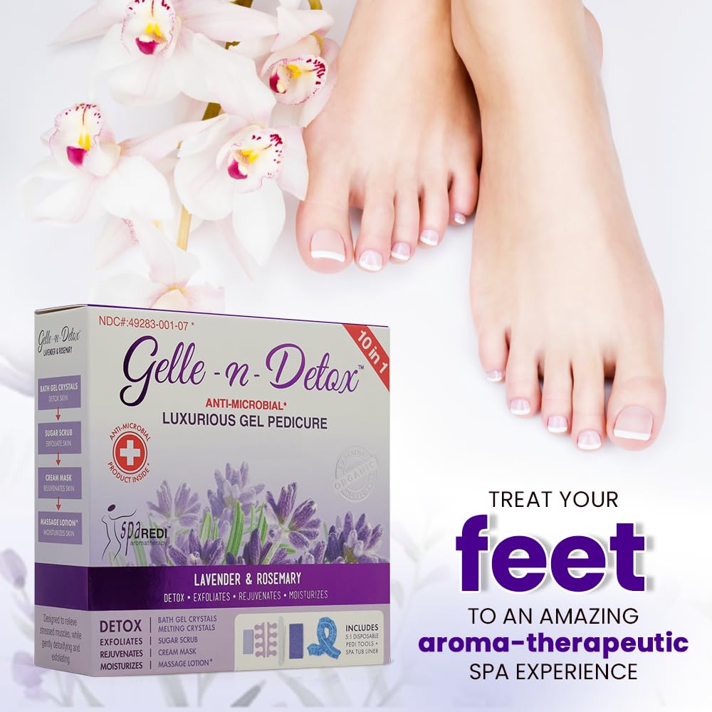 SPA REDI Gelle-n-Detox Jelly pedicure set for professional-looking results at home.