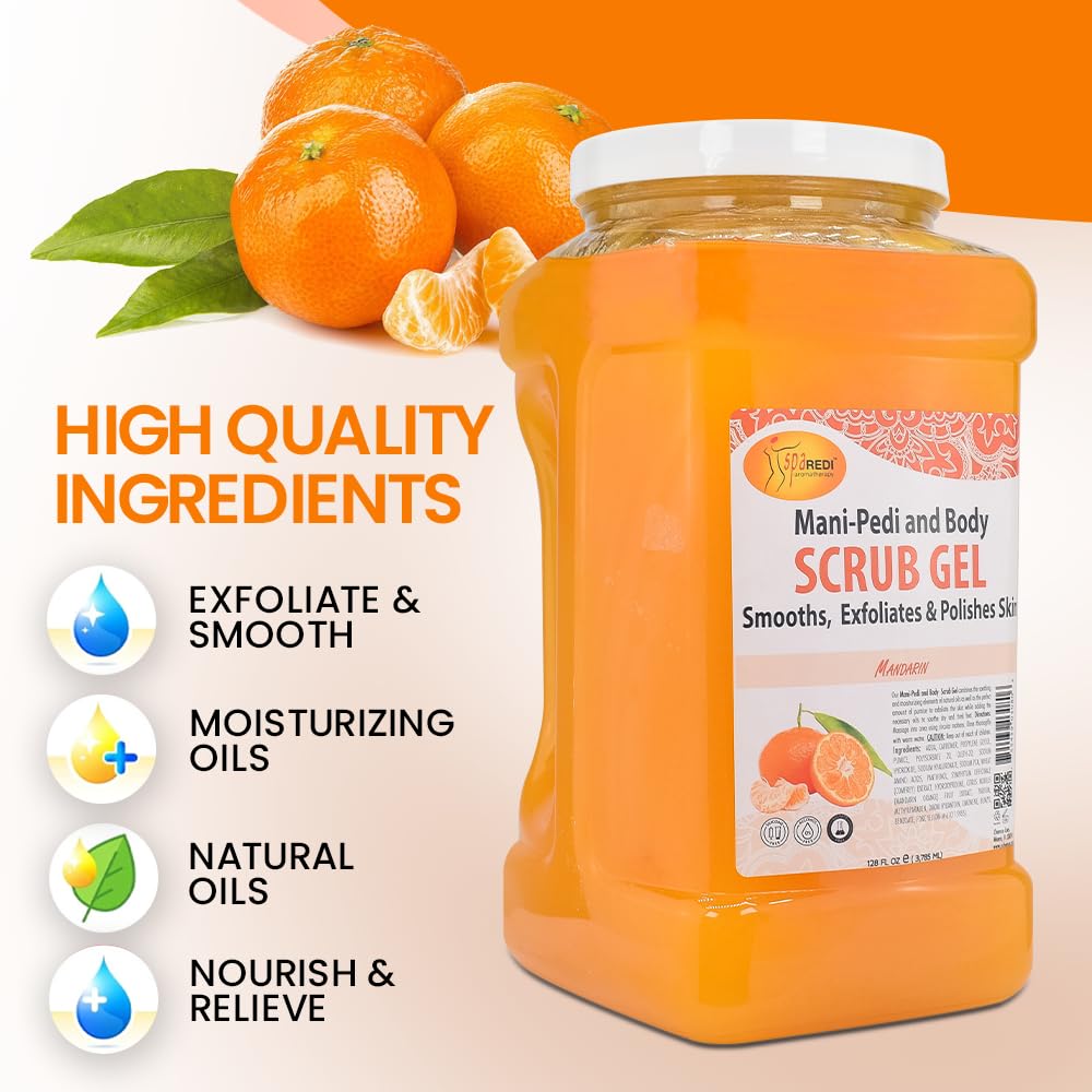Spa Redi Pedi Scrub Gel sulfate-free label highlights gentleness