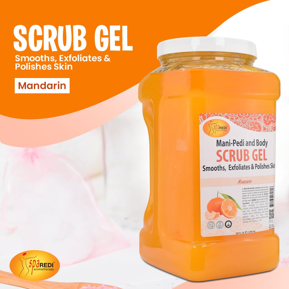 Spa Redi Pedi Scrub Gel texture closeup emphasizes pumice exfoliation