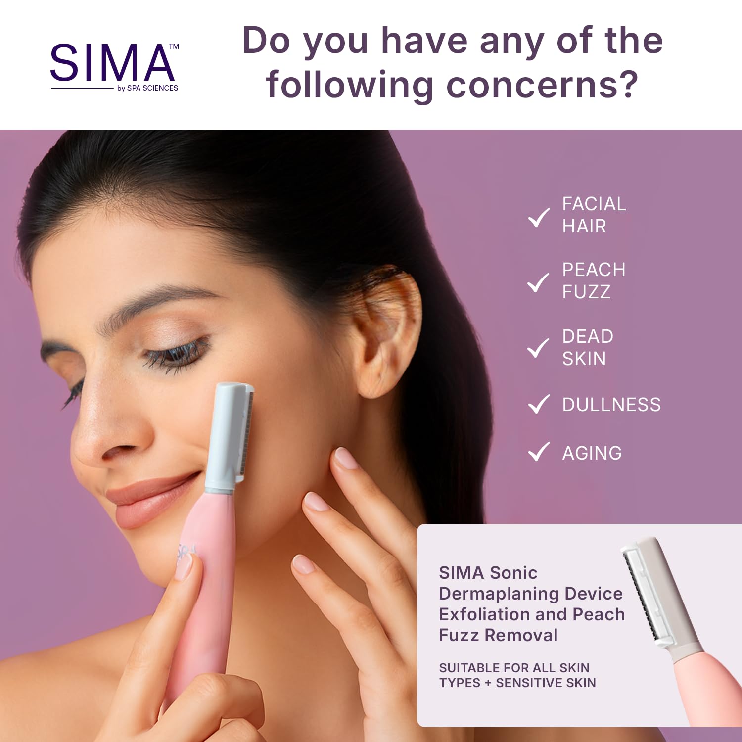 SPA SCIENCES SIMA razor front view with ergonomic grip for comfortable use
