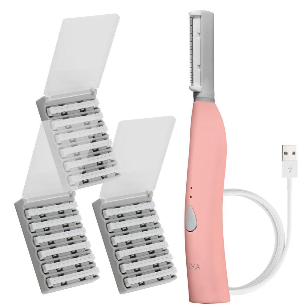 Spa Sciences SIMA dermaplaning tool front view for at-home exfoliation and peach fuzz removal.