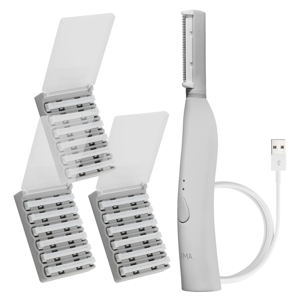 SPA Sciences SIMA in-use dermaplaning tool for gentle facial exfoliation