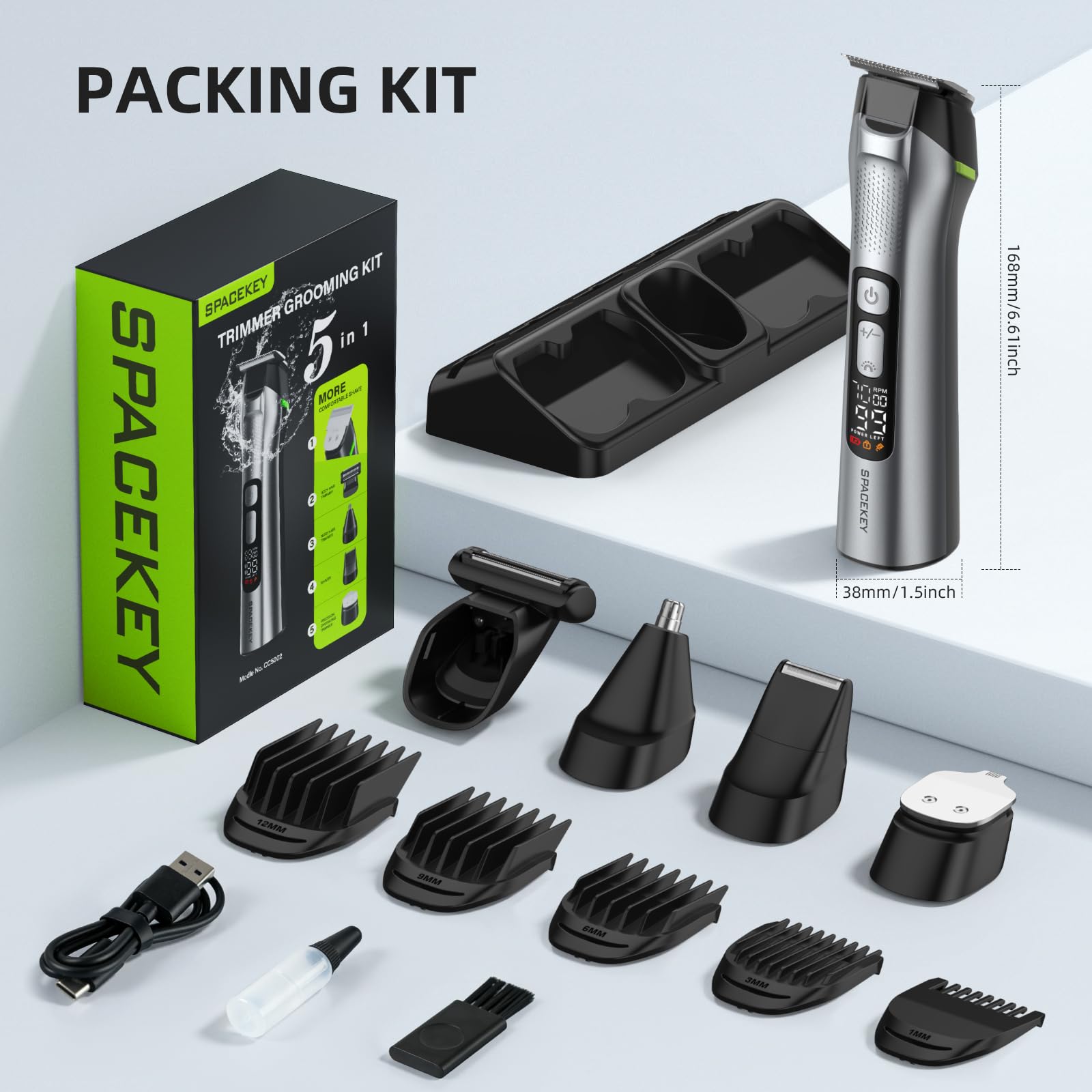 Spacekey easy-clean blades stay hygienic after trimming.