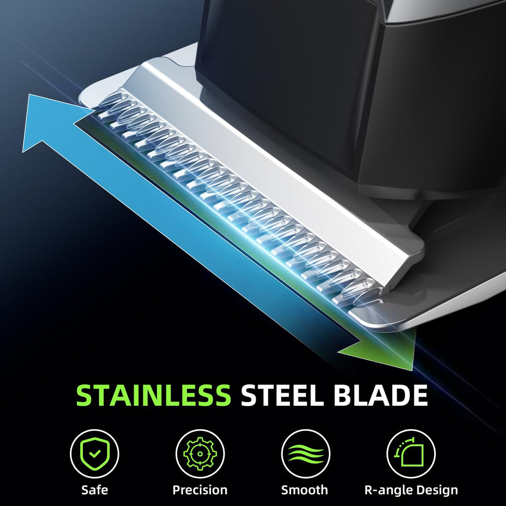 Spacekey LED display shows battery status for planning grooming sessions.