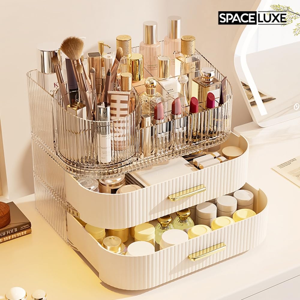 SpaceLuxe two drawers for larger items like palettes and skincare