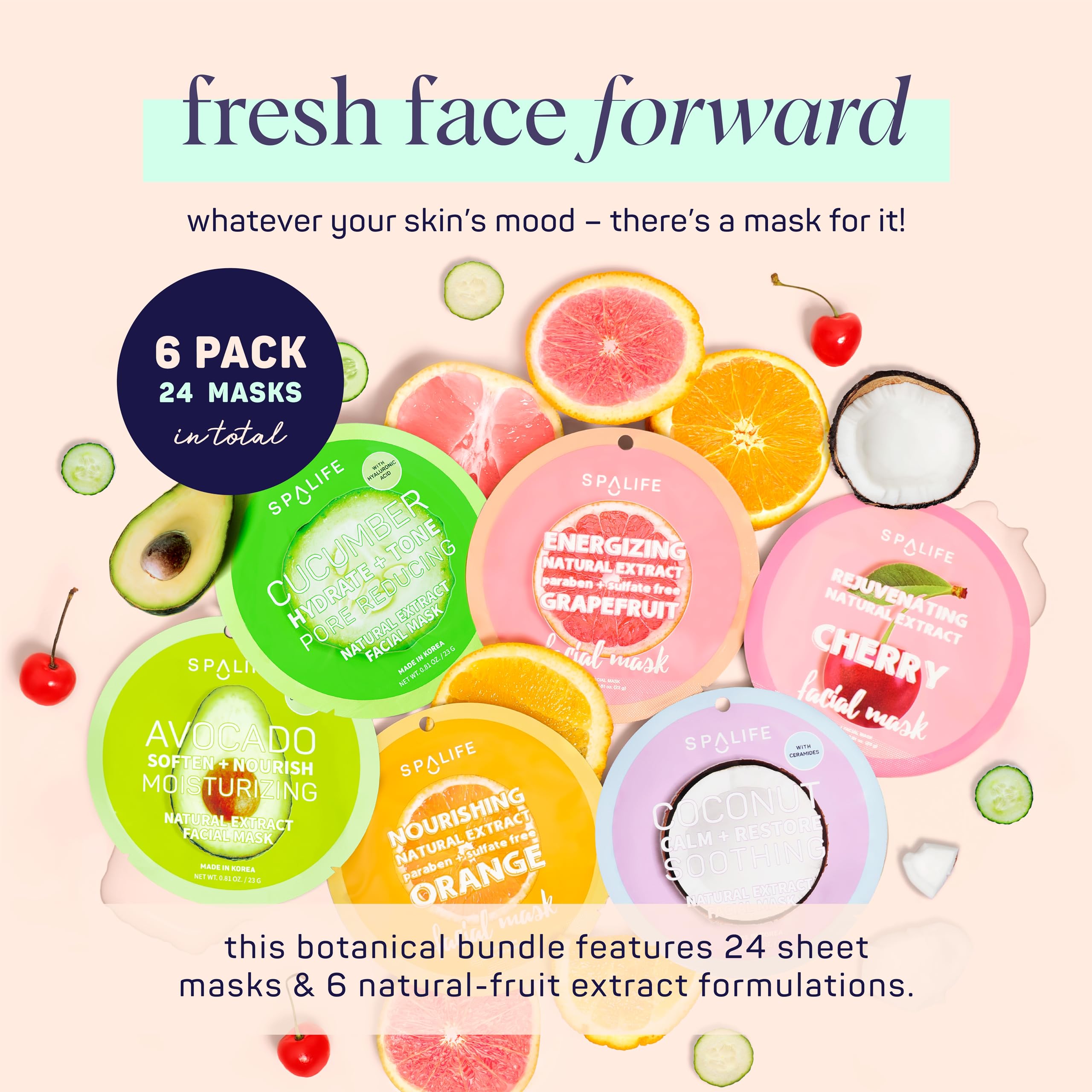 SpaLife mascarilla fruta toronja, ilumina la piel y reduce rojeces