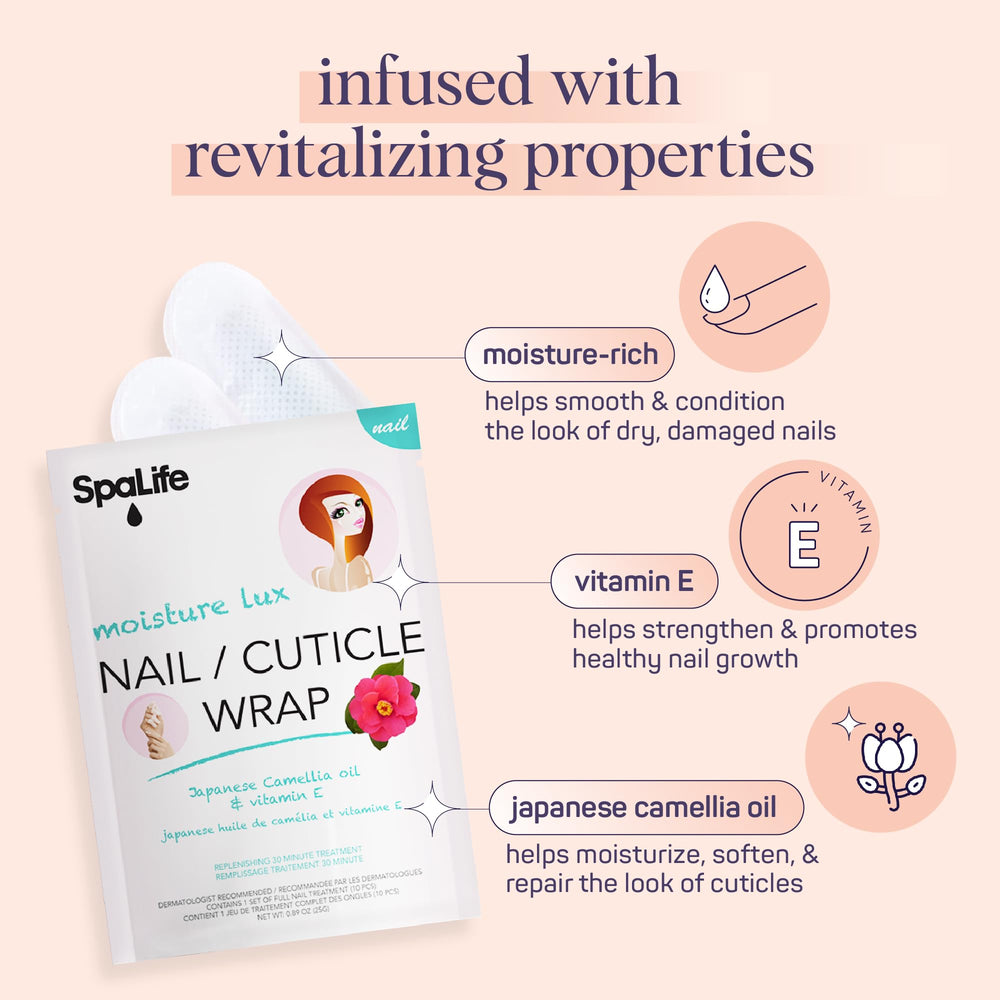 SpaLife envoltura fortalecedora con vitamina E, ayuda a reducir daño.