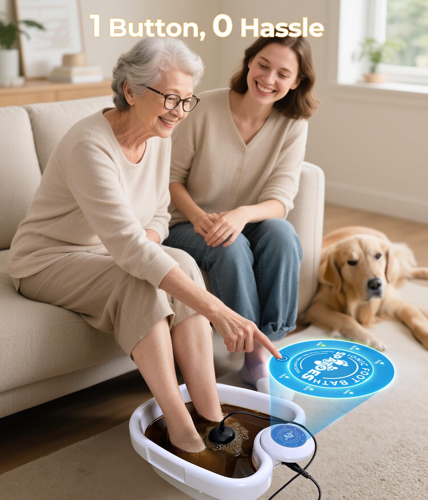SPATOES Relaxing Foot Massage promotes circulation and reduced fatigue.