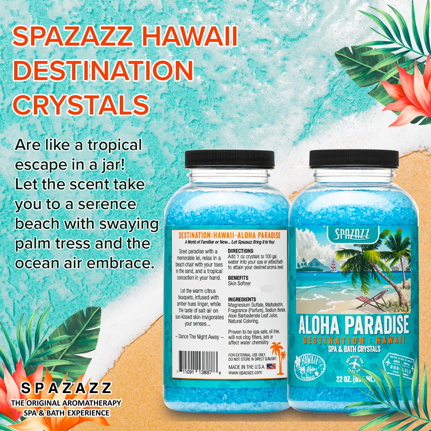 Aroma cítrico con toques ámbar para Spazazz Hawái
