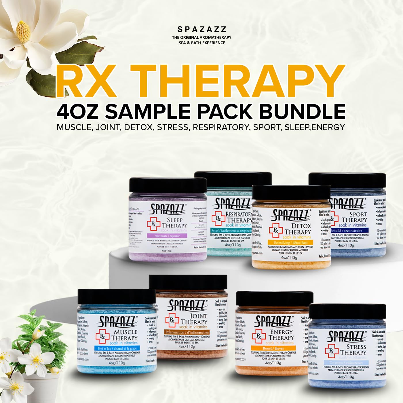Spazazz RX Therapy Joint crystals for joint comfort and soothing soak.