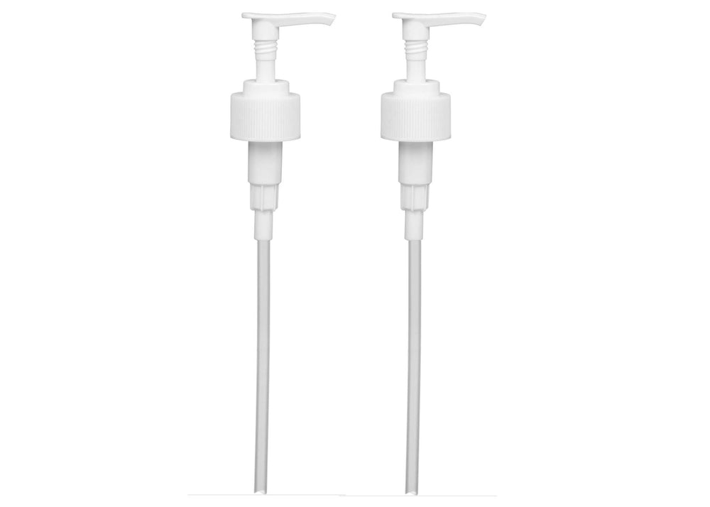 Speak Naturals white pump closeup shows smooth dispensing