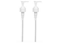 Speak Naturals white pump closeup shows smooth dispensing