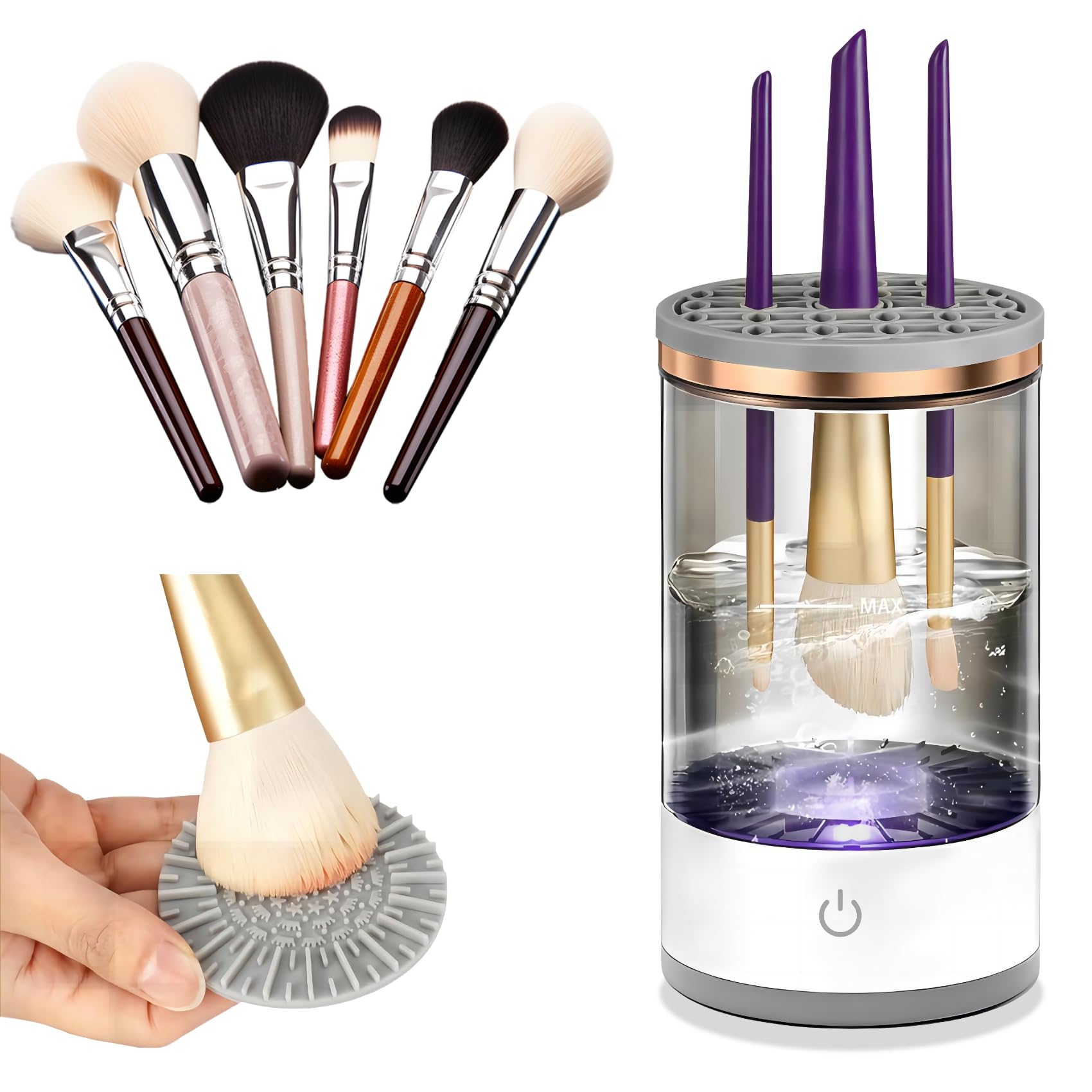 SPECIALISTTRIAN electric makeup brush cleaner in compact design ideal for travel
