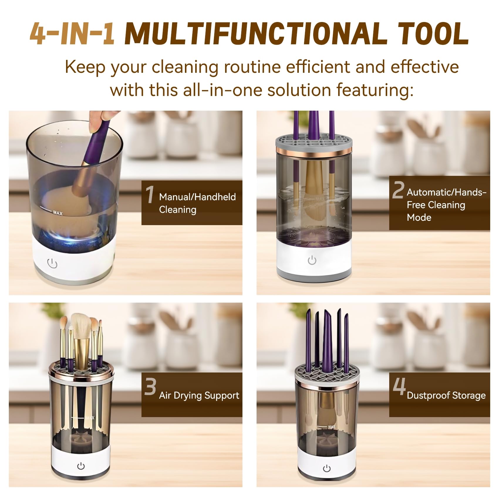 SPECIALISTTRIAN electric brush cleaner with portable design for on the go routines