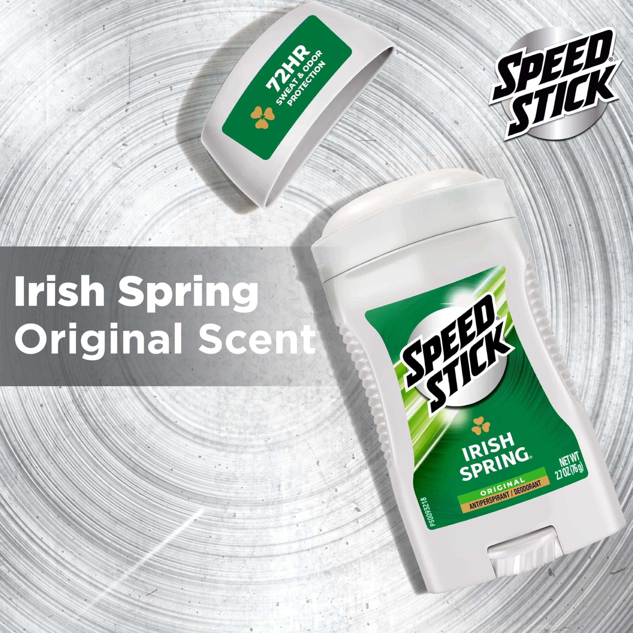 Speed Stick desodorante para hombre, envase de barra, diseño práctico.