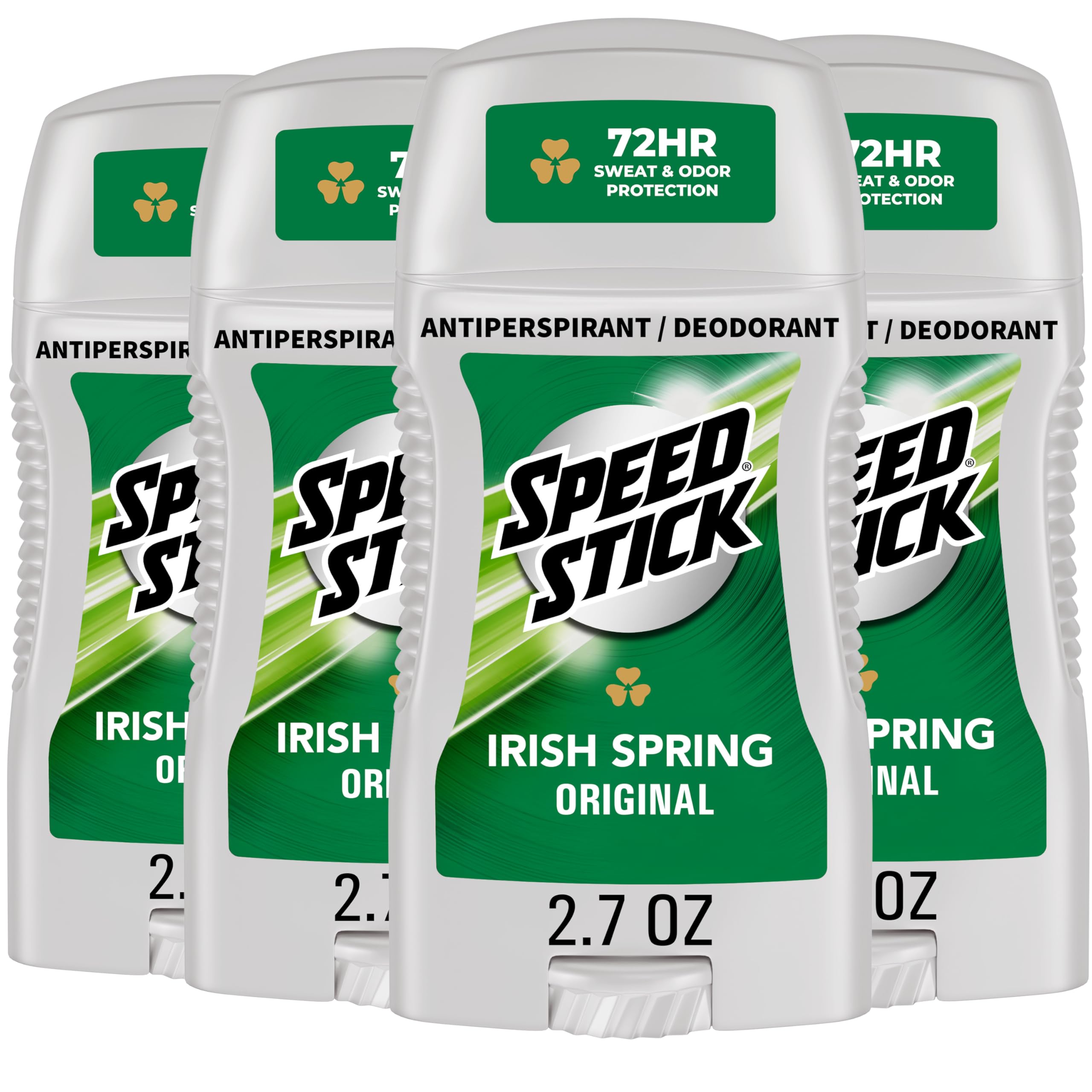 Speed Stick desodorante para hombre, barra Irish Spring, fragancia fresca para empezar el día.