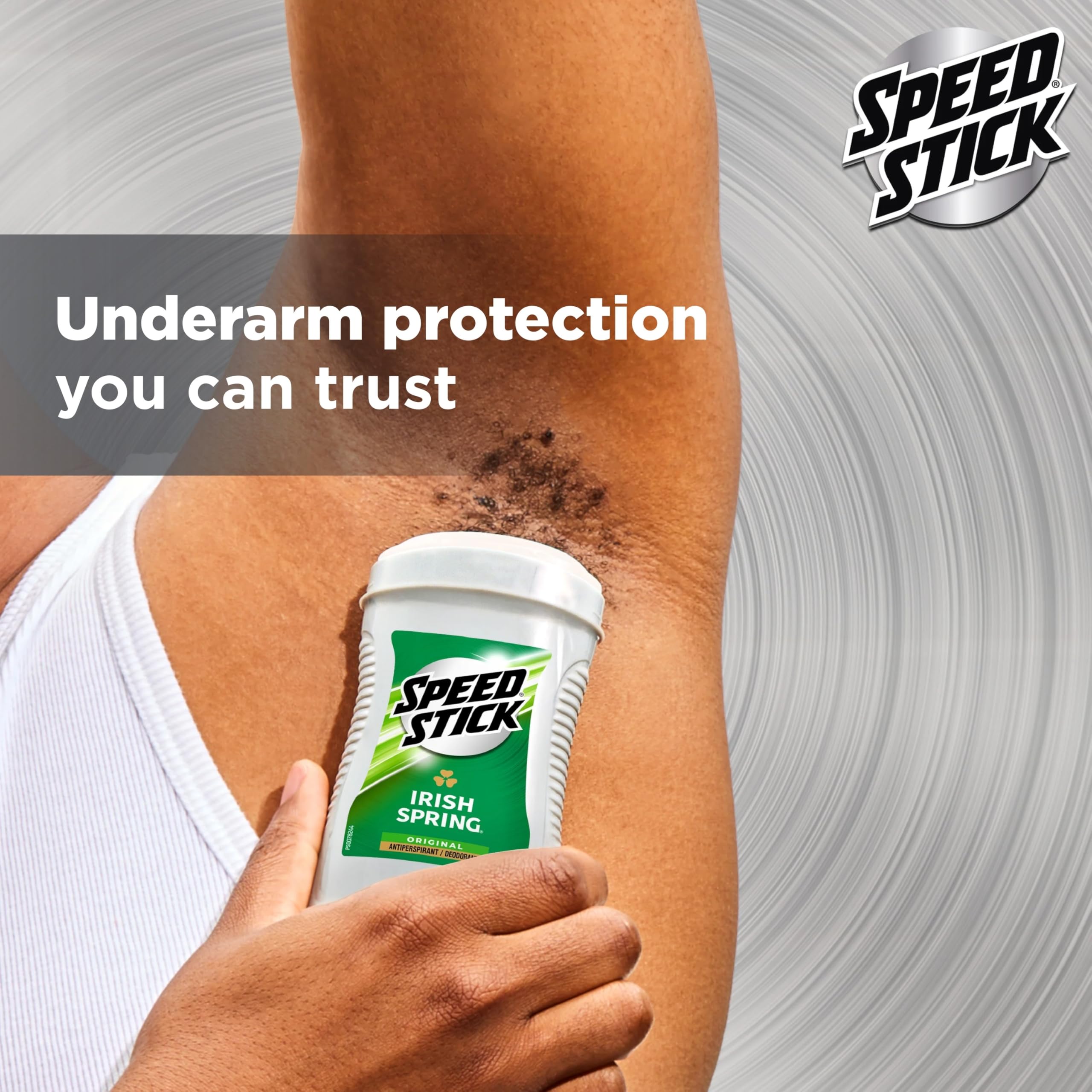 Speed Stick desodorante para hombre, barra Irish Spring, vista lateral de la fragancia fresca.