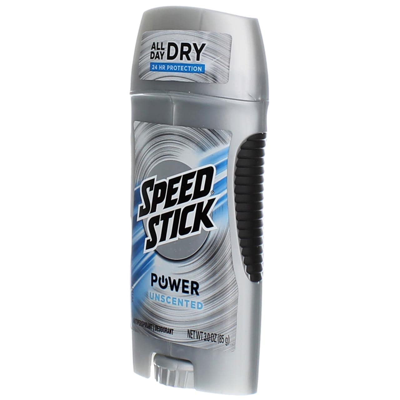 Speed Stick Power label detail shows fragrance-free formula for sensitive settings