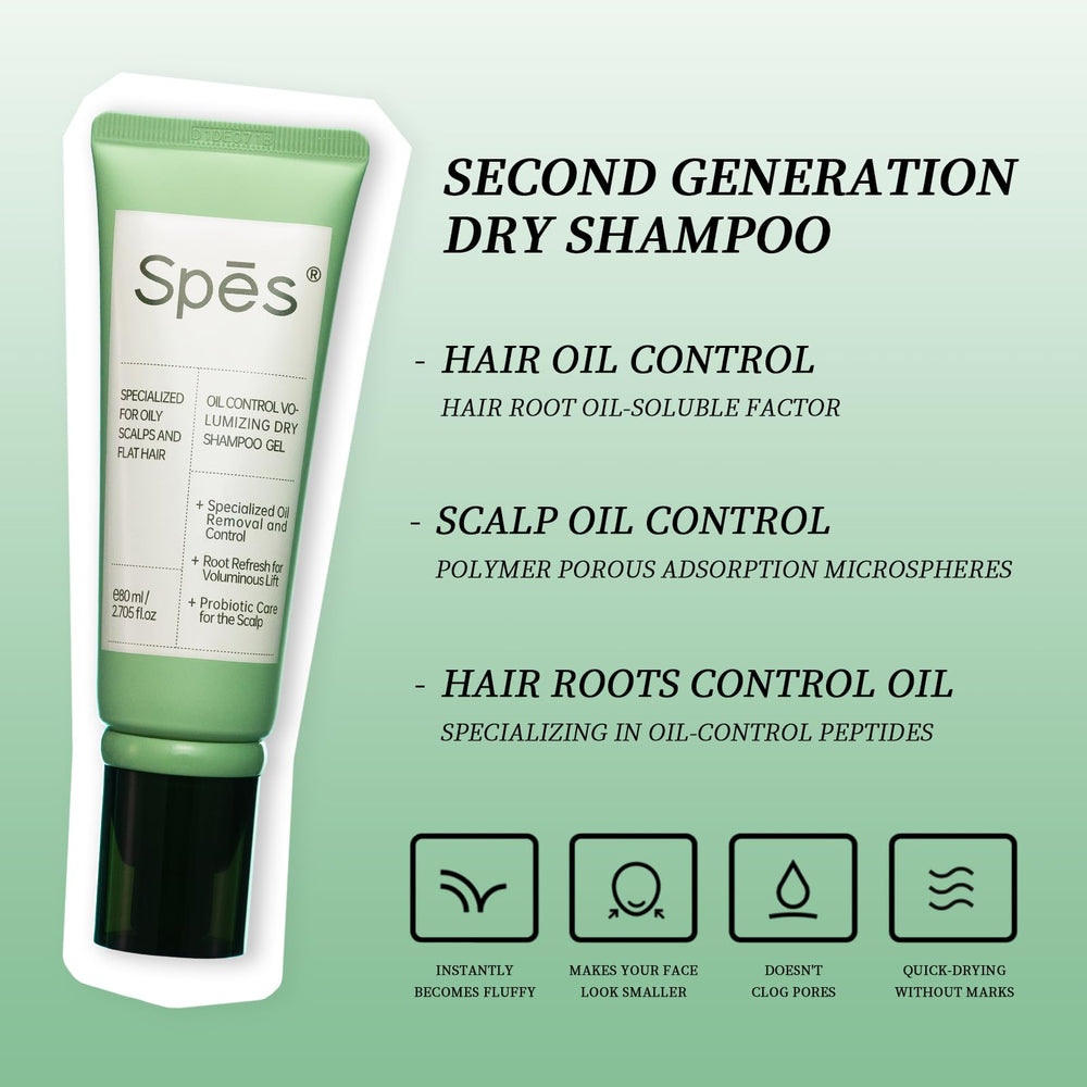 Spes Dry Shampoo Segunda Generación, aplicación rápida para cabello fresco y con volumen