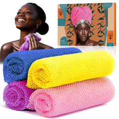 SpiralScgv African Net Sponge yellow pack for vibrant exfoliation and quick-dry bathing
