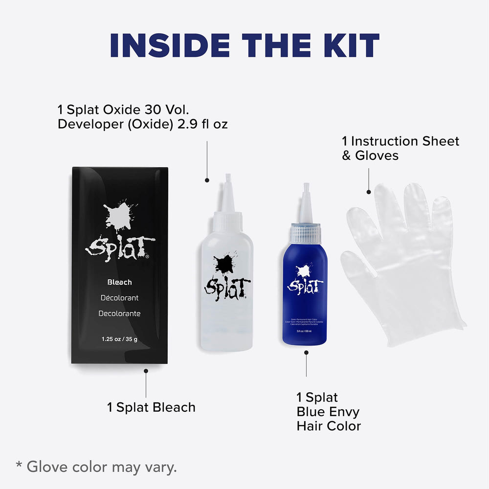 Splat Blue Envy instruction sheet for at-home use