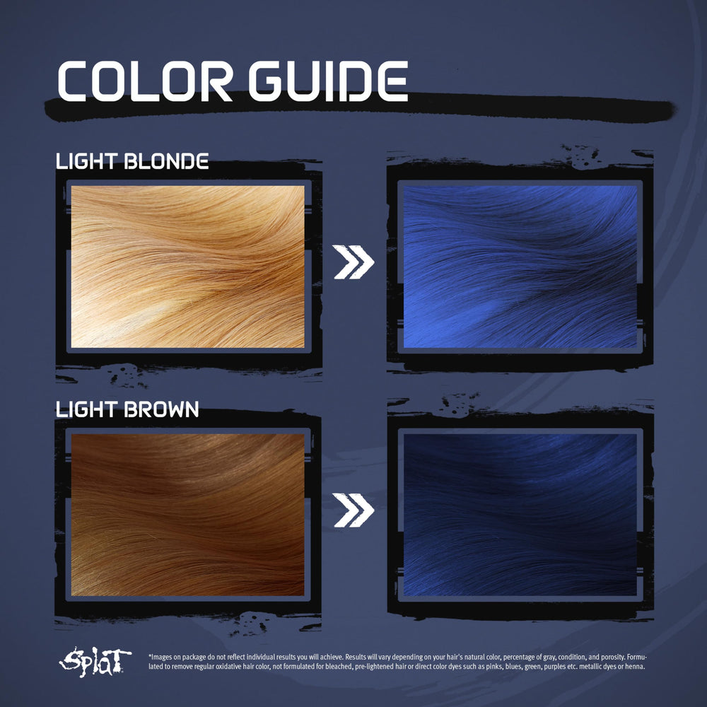 Splat Midnight Azure ultra-conditioning formula on damp hair for silky color