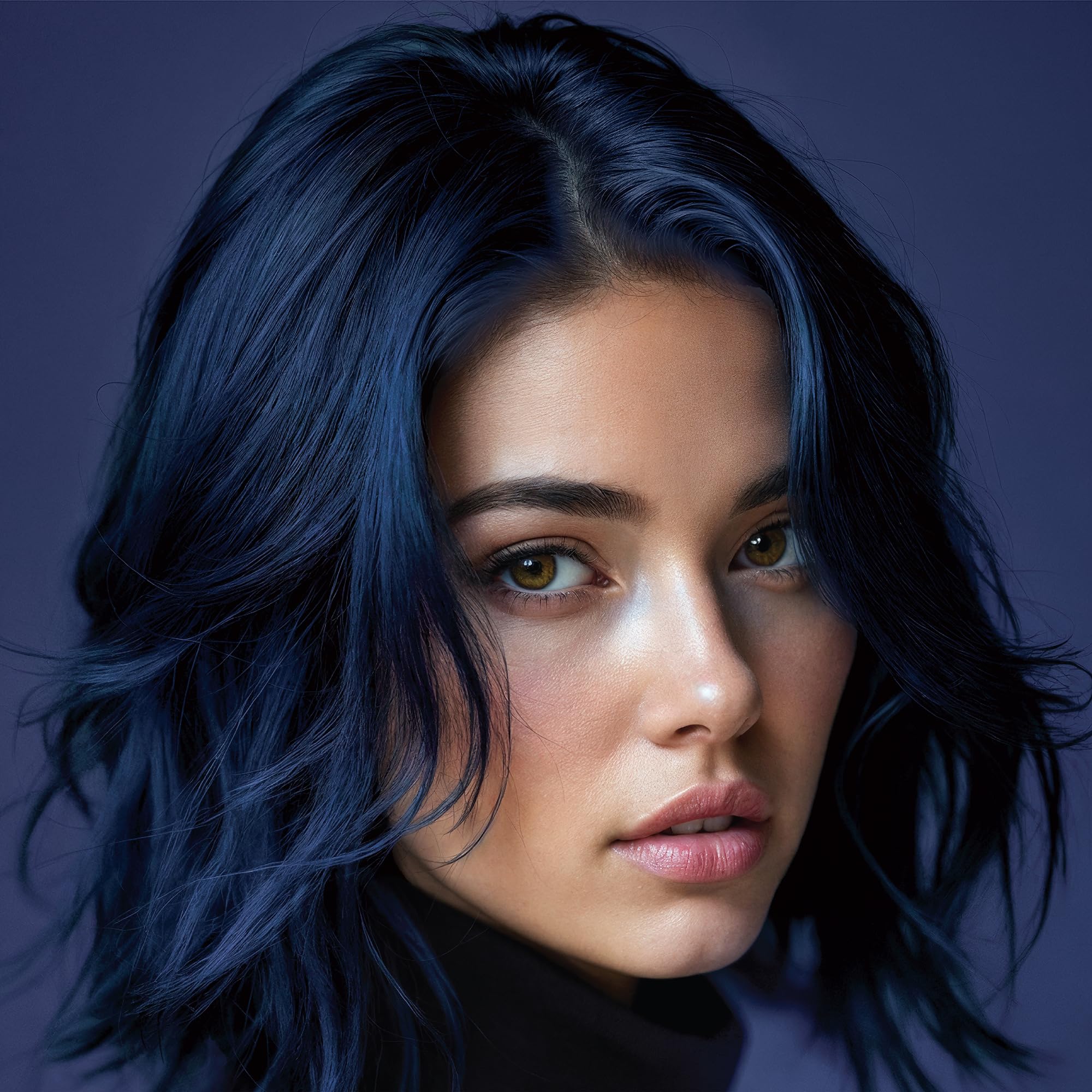 Splat Midnight Indigo applied to dark hair for even coverage.