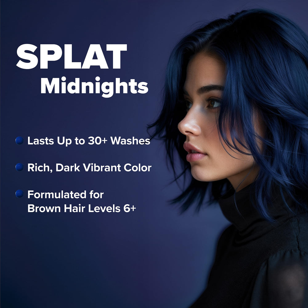 Splat Midnight Indigo hair strand swatch during dye process.