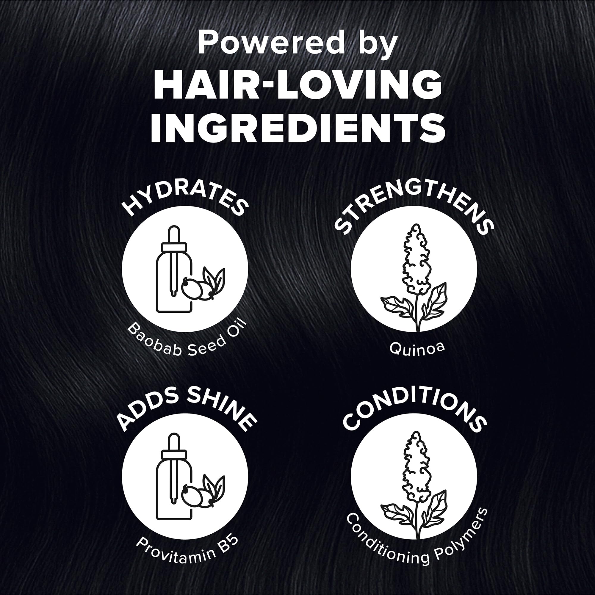 Application process showing even coverage for brunette hair