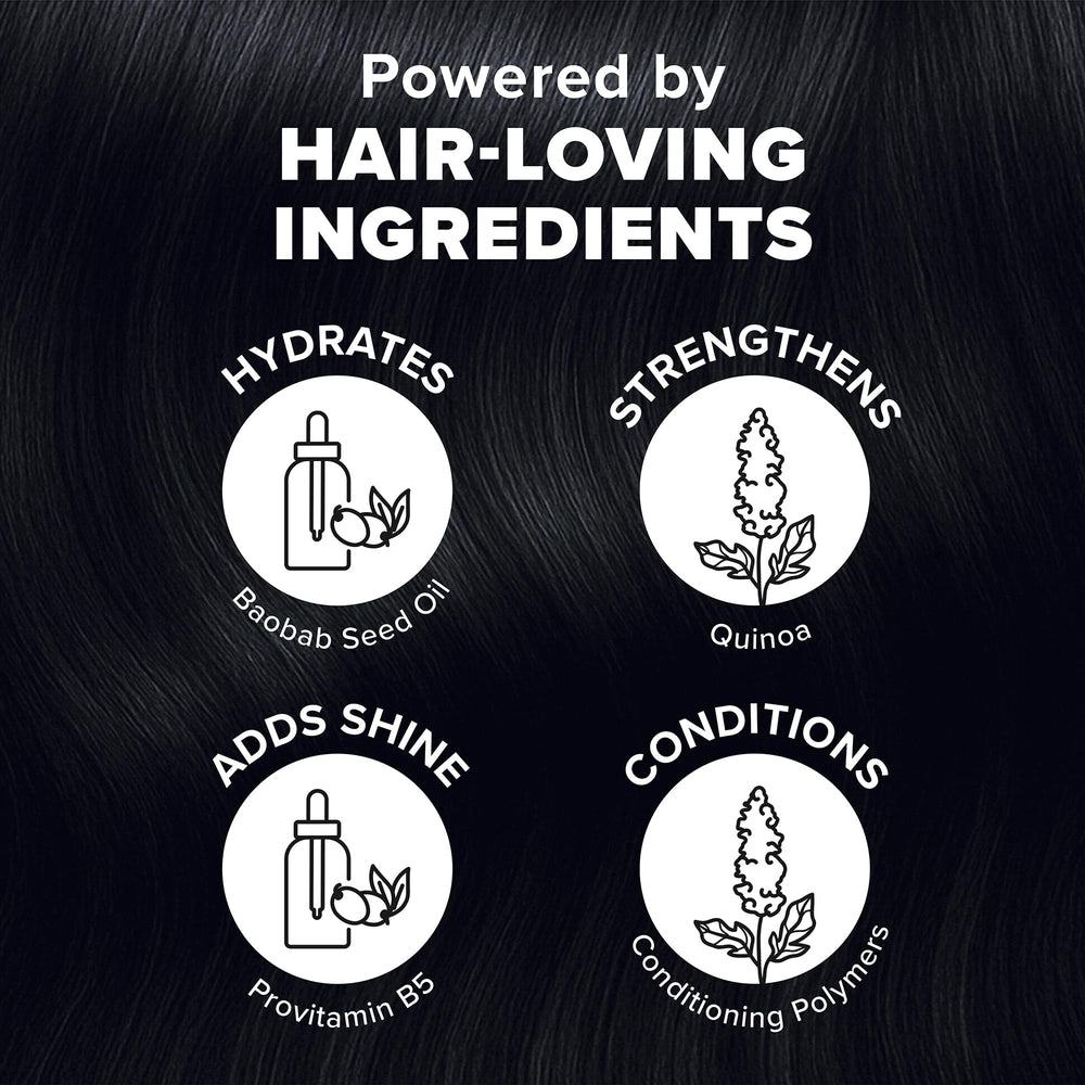 Application process showing even coverage for brunette hair